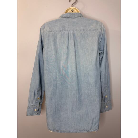 J CREW Classic-fit Chambray Shirt Relax Fit Women's 2 New - Picture 5 of 14